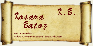 Kosara Batoz vizit kartica